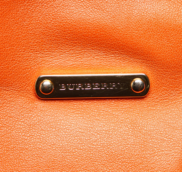 バーバリー オレンジ レザー ハンドバッグ レディース BURBERRY 中古
