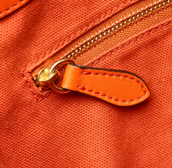 バーバリー オレンジ レザー ハンドバッグ レディース BURBERRY 中古