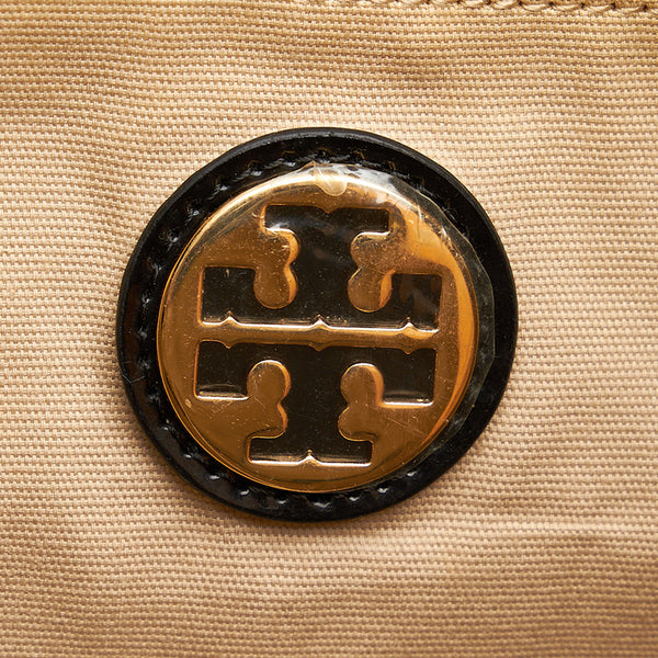 トリーバーチ ブラック ナイロン エナメル トートバッグ レディース Tory Burch 【中古】