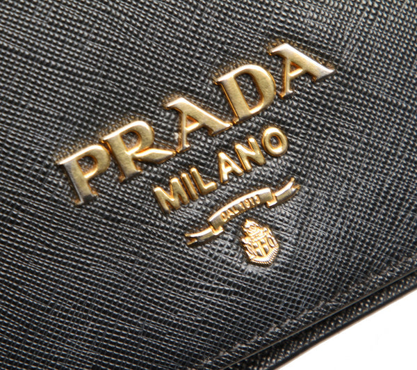 プラダ チェーン ブラック サフィアーノ ハンドバッグ レディース PRADA 中古