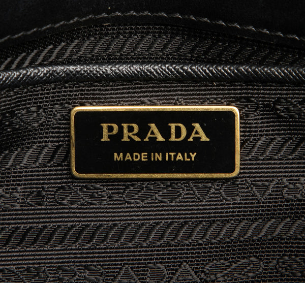 プラダ チェーン ブラック サフィアーノ ハンドバッグ レディース PRADA 中古