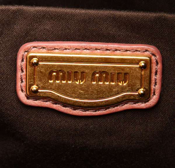 ミュウミュウ ピンク レザー ハンドバッグ ショルダーバッグ 2WAY レディース MIUMIU 中古
