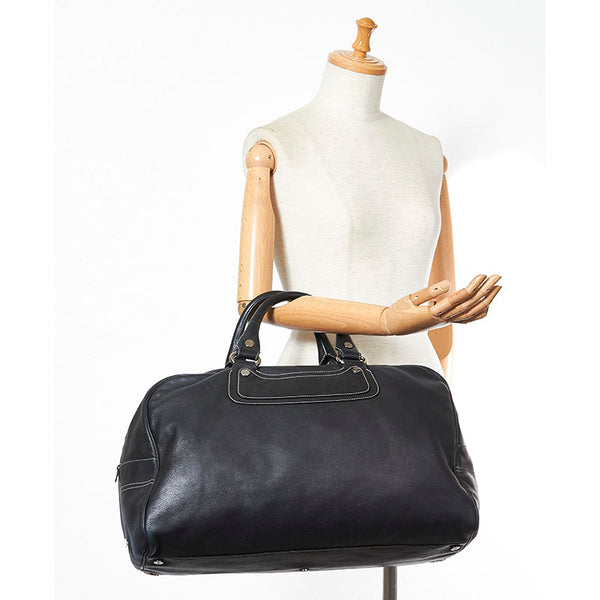 セリーヌ ブギー ブラック レザー ボストンバッグ レディース CELINE 【中古】