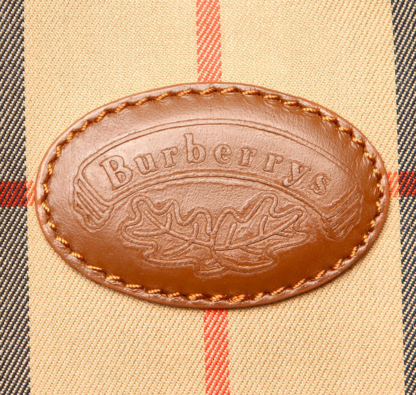バーバリー ノバチェック ブラウン 茶 キャンバス レザー ボストンバッグ レディース BURBERRY 中古