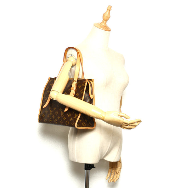ルイ ヴィトン モノグラム ポパンクール オ M40007 ブラウン PVC レザー ショルダーバッグ ハンドバッグ レディース LOUIS VUITTON 中古