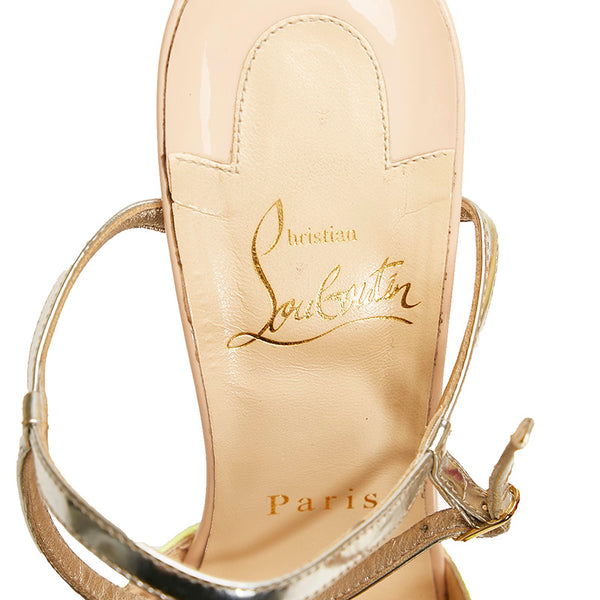 クリスチャンルブタン ハイヒール ポインテッドトゥ ピンヒール イエロー ピンク パテントレザー レディース Christian Louboutin 【中古】