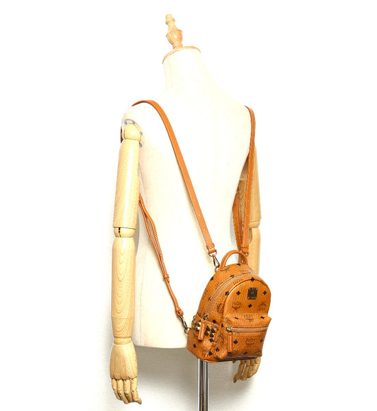 エム シー エム キャメル レザー リュック バックパック レディース MCM 中古