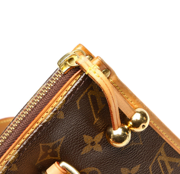ルイ ヴィトン モノグラム ポパンクール オ M40007 ブラウン PVC レザー ショルダーバッグ ハンドバッグ レディース LOUIS VUITTON 中古