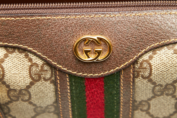 グッチ GGスプリーム シェリーライン 002.39.0269 ブラウン PVC レザー ハンドバッグ ショルダーバッグ 2WAY レディース GUCCI 中古