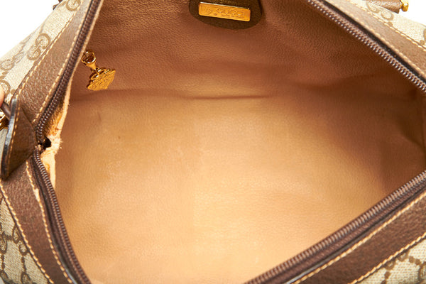 グッチ GGスプリーム シェリーライン 002.39.0269 ブラウン PVC レザー ハンドバッグ ショルダーバッグ 2WAY レディース GUCCI 中古