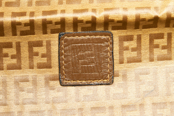フェンディ ズッカ柄 ブラウン PVC レザー ハンドバッグ レディース FENDI 中古