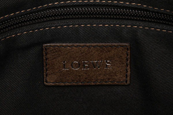ロエベ アナグラム カーキ レザー ショルダーバッグ レディース LOEWE 中古