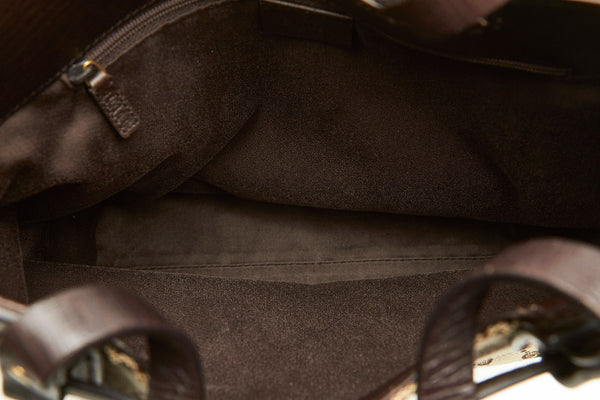 グッチ GGキャンバス 107757 ブラウン キャンバス ハンドバッグ レディース GUCCI 中古