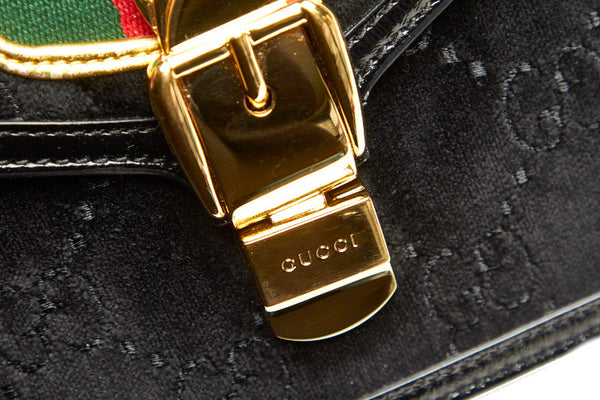 グッチ GG シルヴィー 470270  ブラック ベロア ショルダーバッグ レディース GUCCI 中古