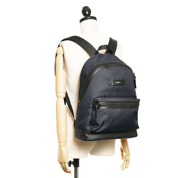 マイケルコース ネイビー キャンバス レザー リュック バックパック メンズ Michael Kors 【中古】