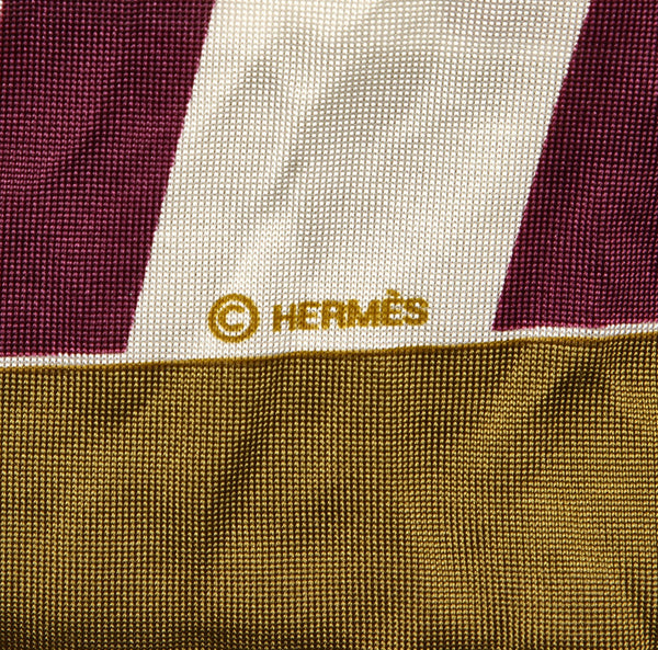 エルメス BRIDES  カーキ マルチ シルク スカーフ レディース HERMES 中古