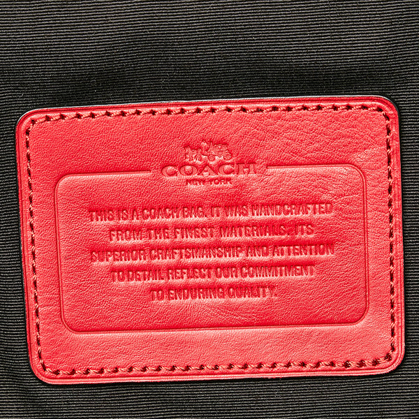 コーチ シグネチャー レッド グレー PVC レザー ワンショルダーバッグ メンズ COACH 【中古】