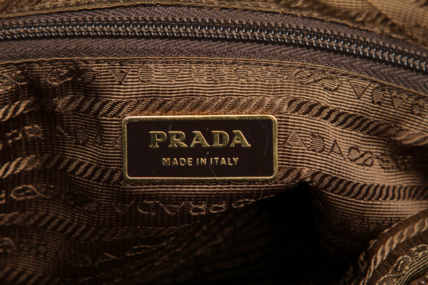 プラダ カーキ ナイロン レザー ハンドバッグ レディース PRADA 中古