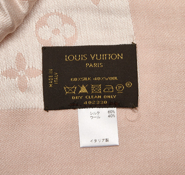 ルイ ヴィトン モノグラム M74441 ピンク シルク ウール ストール レディース LOUIS VUITTON 中古