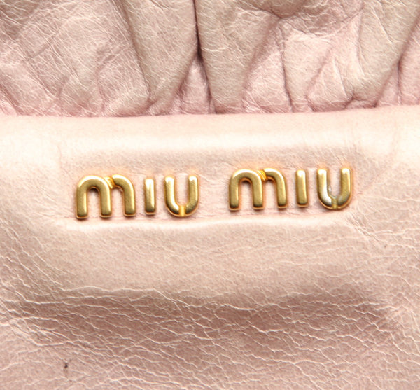 ミュウミュウ ピンク レザー ハンドバッグ ショルダーバッグ 2WAY レディース MIUMIU 中古
