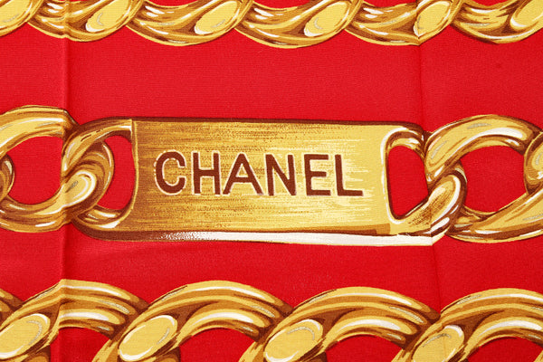 シャネル レッド スカーフ レディース CHANEL 中古
