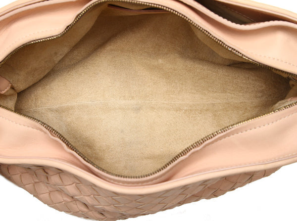 ボッテガヴェネタ イントレチャート ピンク レザー ショルダーバッグ レディース BOTTEGAVENETA 中古