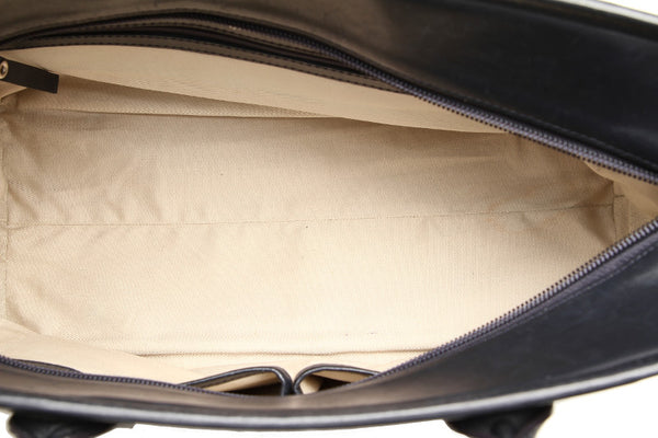 バーバリー ボーダー ホワイト ネイビー  キャンバス レザー ショルダーバッグ ユニセックス BURBERRY 中古