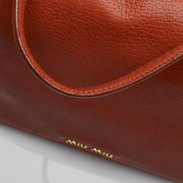 ミュウミュウ マドラス ビコローレ ハンドバッグ ショルダーバッグ 2WAY RN0726 オレンジ ゴールド レザー レディース MIUMIU 【中古】