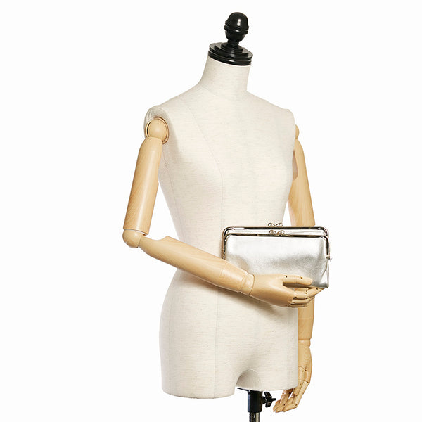 アニヤ ハインドマーチ ポーチ シルバー レザー レディース Anya Hindmarch 【中古】