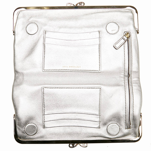 アニヤ ハインドマーチ ポーチ シルバー レザー レディース Anya Hindmarch 【中古】