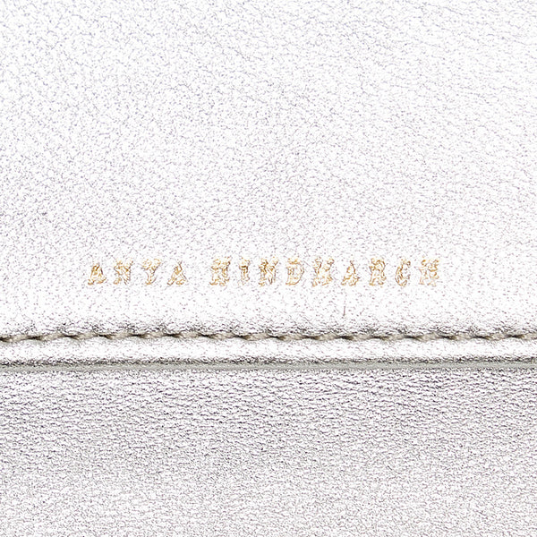 アニヤ ハインドマーチ ポーチ シルバー レザー レディース Anya Hindmarch 【中古】