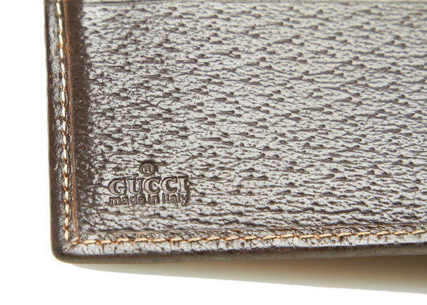 グッチ GGキャンバス シェリーライン 150672 ブラウン キャンバス 二つ折り財布 レディース GUCCI 中古