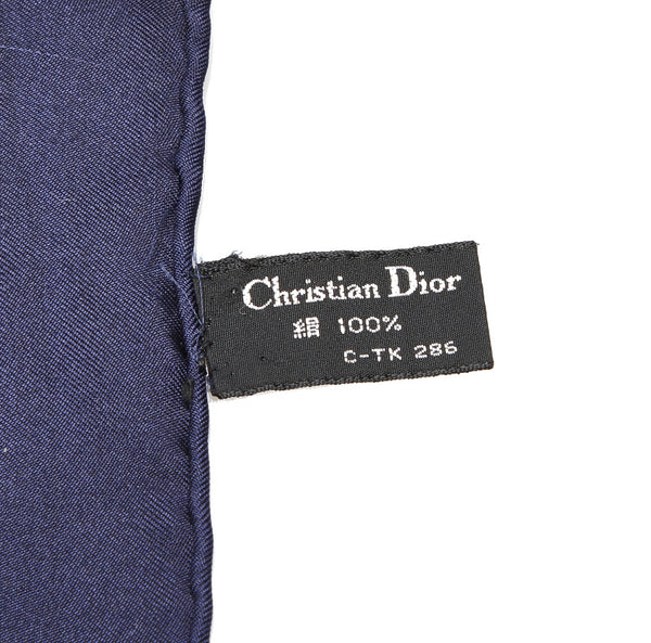 クリスチャンディオール ネイビー シルク スカーフ レディース Christian Dior 中古