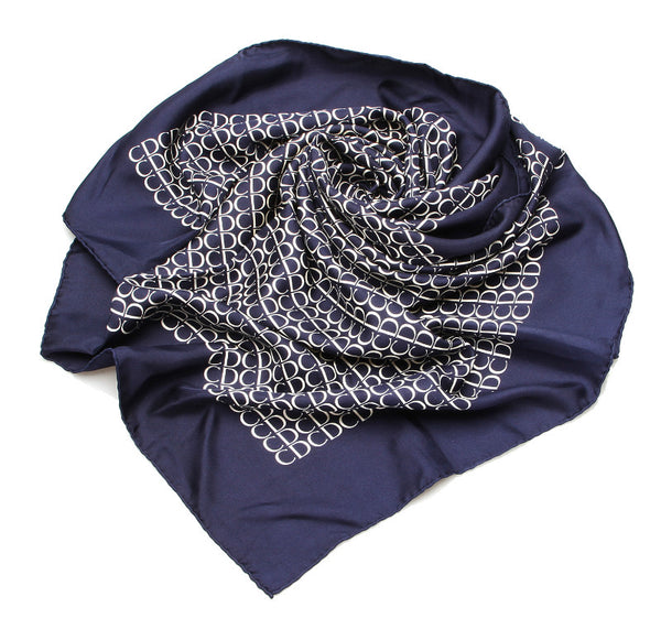 クリスチャンディオール ネイビー シルク スカーフ レディース Christian Dior 中古