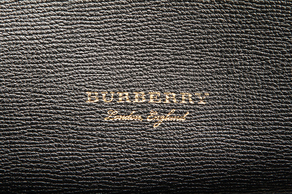 バーバリー ノバチェック ブラック ブラウン レザー ハンドバッグ レディース BURBERRY 中古