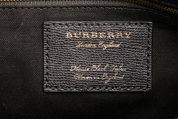 バーバリー ノバチェック ブラック ブラウン レザー ハンドバッグ レディース BURBERRY 中古
