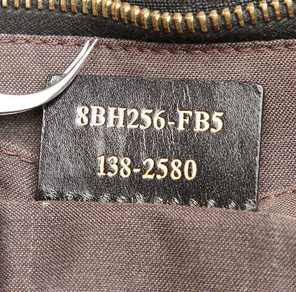 フェンディ ズッカ 8BH256-FB5 ブラック 黒 PVC レザー トートバッグ ユニセックス FENDI 中古