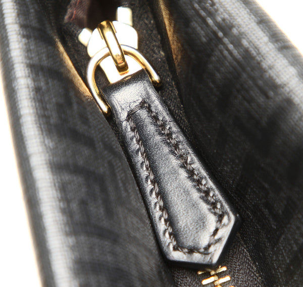 フェンディ ズッカ 8BH256-FB5 ブラック 黒 PVC レザー トートバッグ ユニセックス FENDI 中古