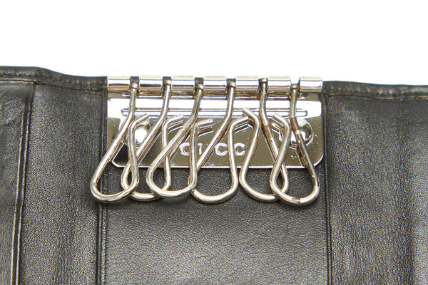 グッチ GGキャンバス 04564 グレー キャンバス レザー キーケース レディース GUCCI 中古