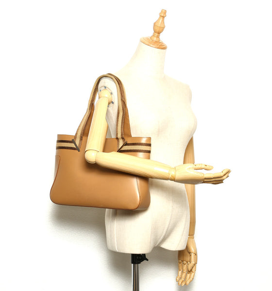 グッチ 002・1135 ベージュ レザー ハンドバッグ レディース GUCCI 中古