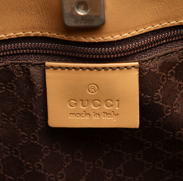 グッチ 002・1135 ベージュ レザー ハンドバッグ レディース GUCCI 中古