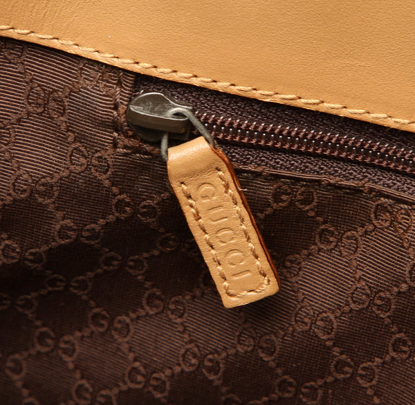 グッチ 002・1135 ベージュ レザー ハンドバッグ レディース GUCCI 中古