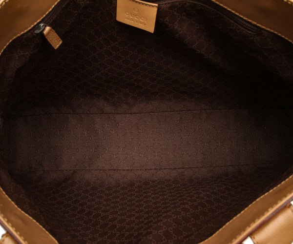 グッチ 002・1135 ベージュ レザー ハンドバッグ レディース GUCCI 中古