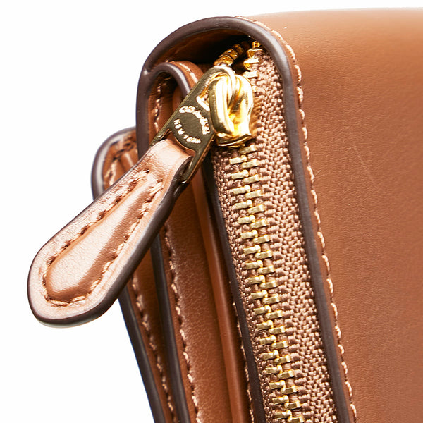 コーチ シグネチャー 三つ折り財布 ブラウン ベージュ PVC レザー レディース COACH 【中古】