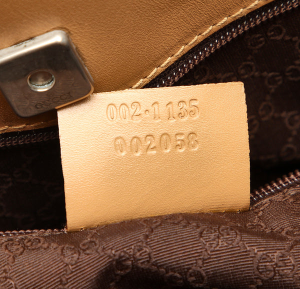 グッチ 002・1135 ベージュ レザー ハンドバッグ レディース GUCCI 中古