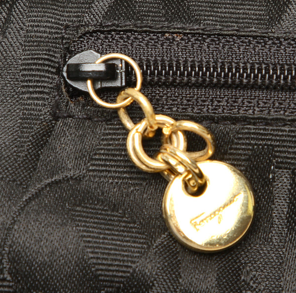 サルヴァトーレフェラガモ ヴァラ AU-215252 ベージュ キャンバス レザー トートバッグ レディース Salvatore Ferragamo 中古