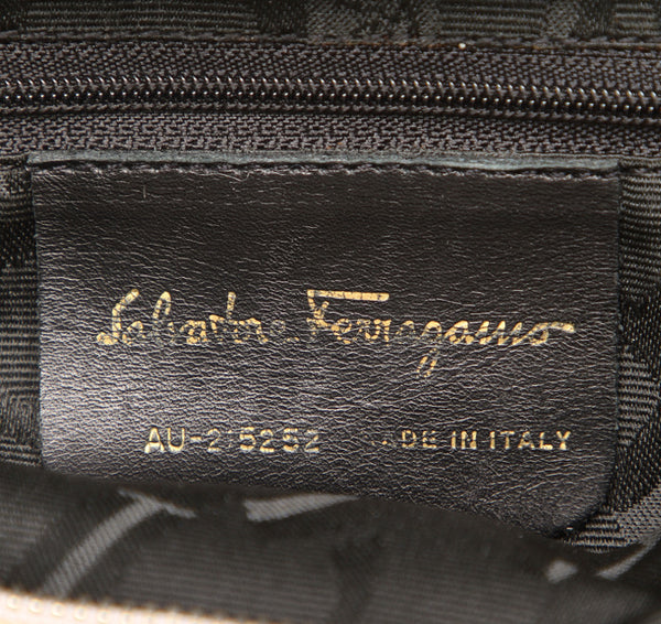 サルヴァトーレフェラガモ ヴァラ AU-215252 ベージュ キャンバス レザー トートバッグ レディース Salvatore Ferragamo 中古