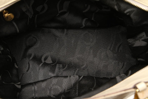 サルヴァトーレフェラガモ ヴァラ AU-215252 ベージュ キャンバス レザー トートバッグ レディース Salvatore Ferragamo 中古