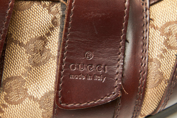 グッチ GGキャンバス ベルクロ 111 6047 ブラウン キャンバス レザー ドライビングスニーカー メンズ GUCCI 中古