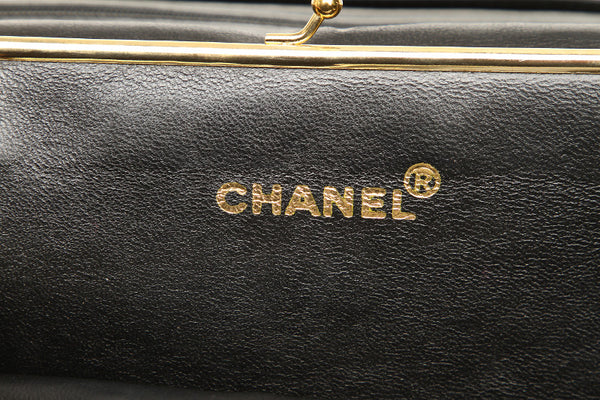 シャネル ココマーク ブラック レザー 長財布 レディース CHANEL 中古